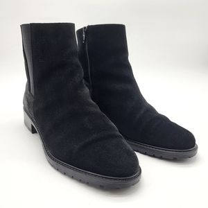 Palmroth Original black suede lined ankle boots with side zipper Size 9.5